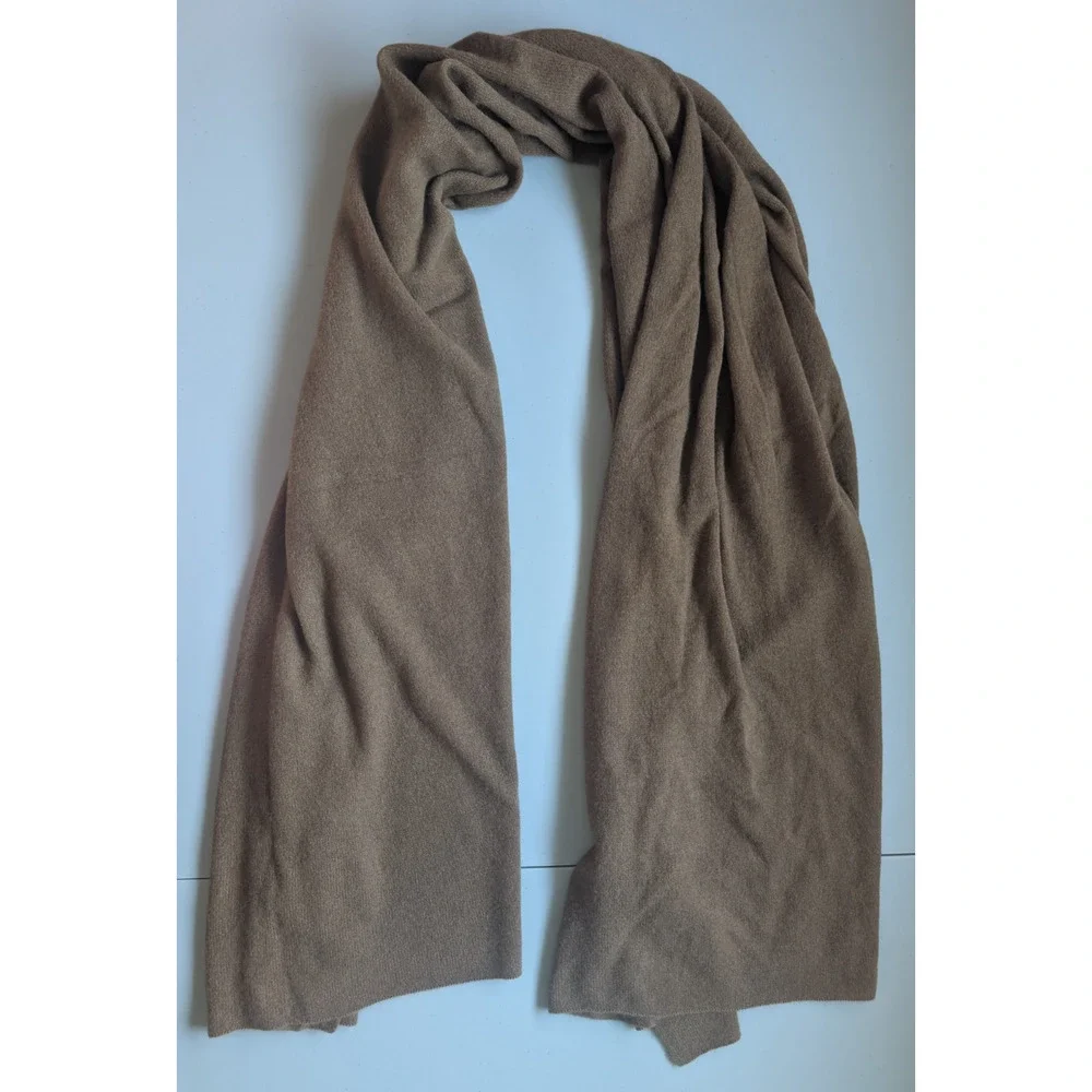 NWOT White + Warren 100% Cashmere Travel Wrap 81'' X 36'' Cedar Brown #9C601